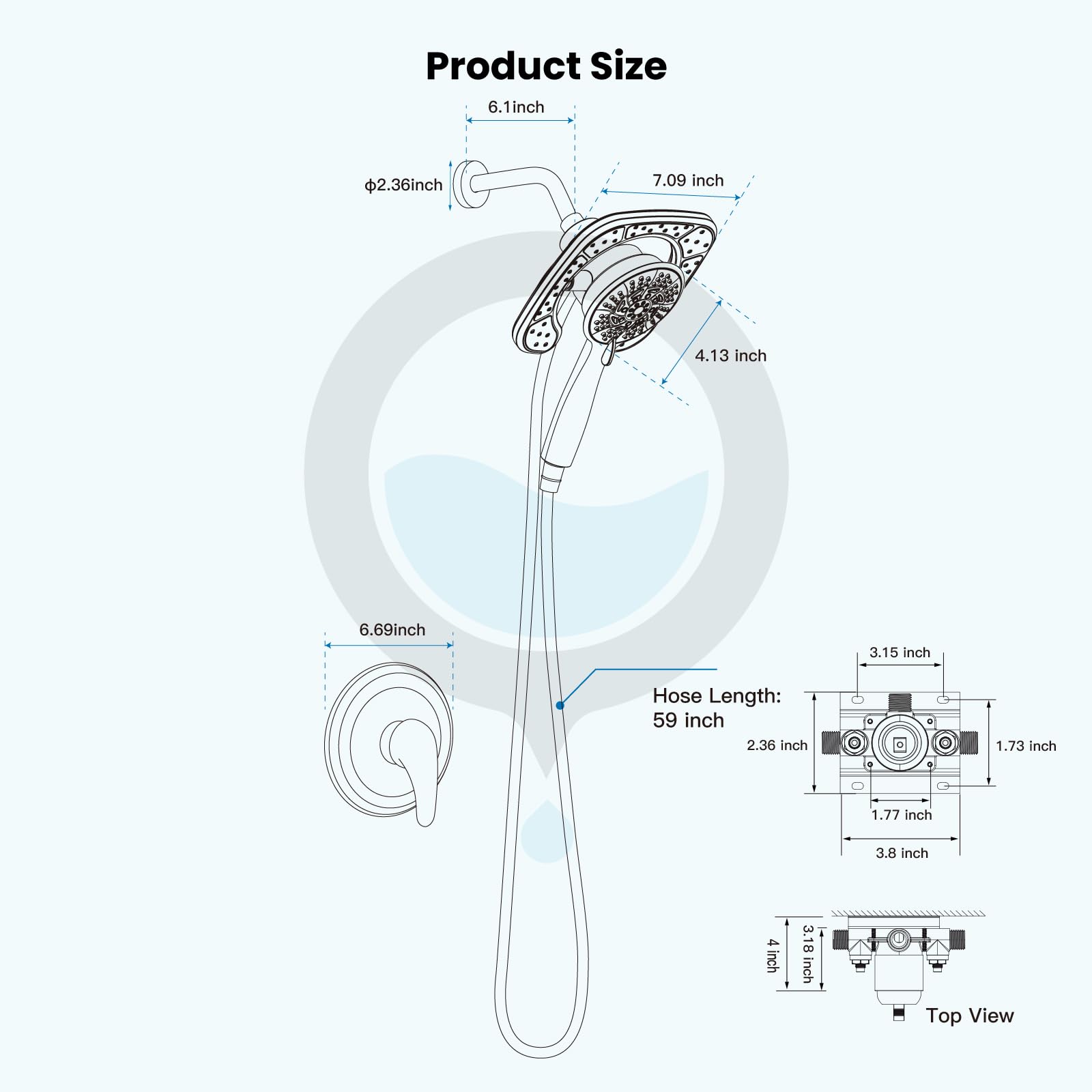 Gotonovo Duschset Mit Magnetischer Handbrause – 5 Einstellungen, Inkl. Mischerventil