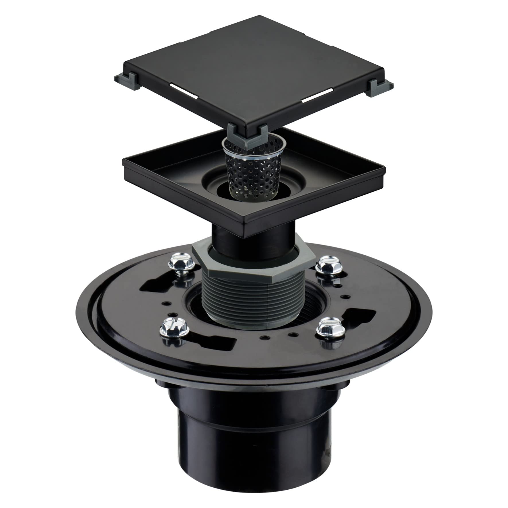 Buy Matte Black Shower Drain with Flange , HIDROP SUS 304 Stainless