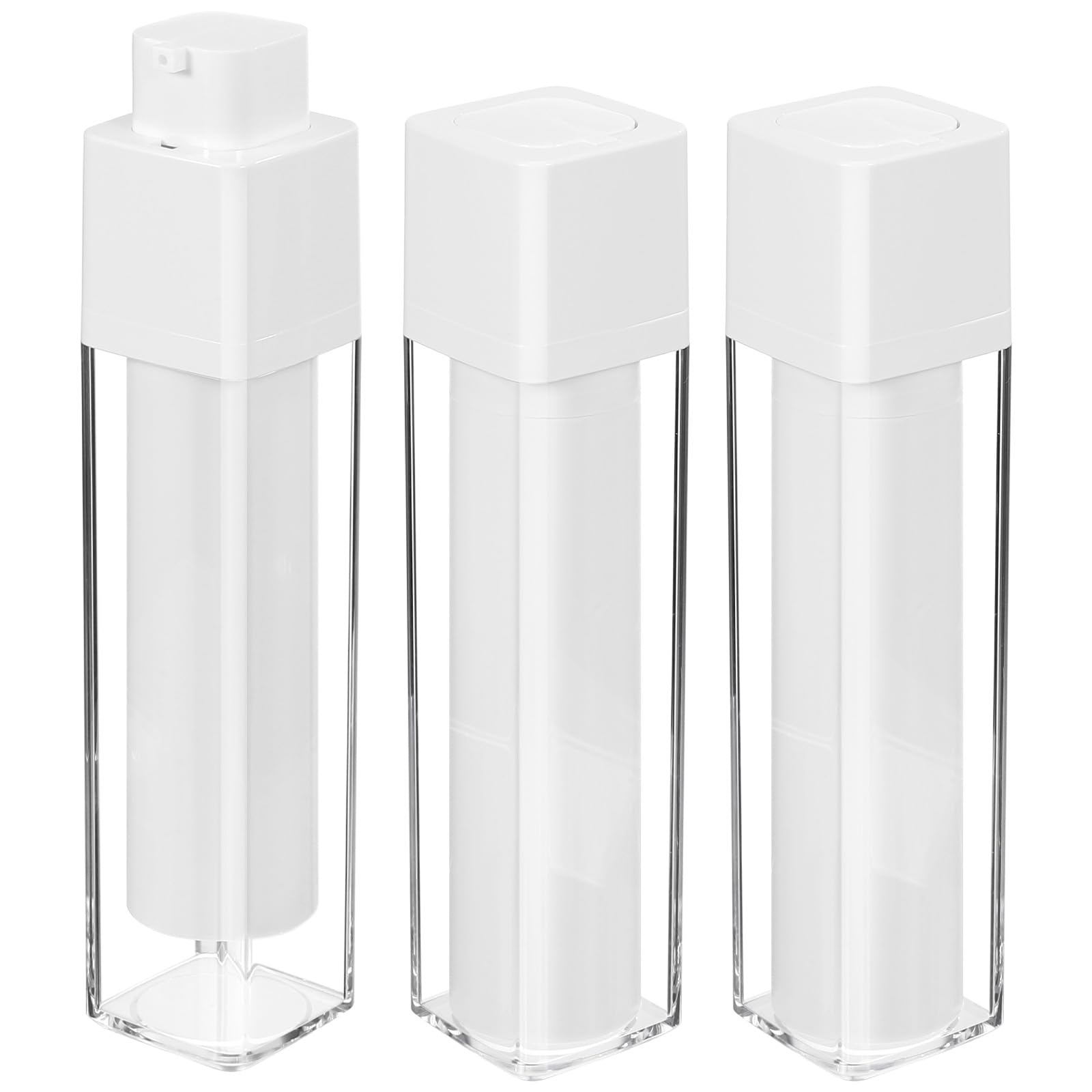 Holibanna Airless Pump Dispenser Foundation Bottle: 3pcs 50ml Skincare Moisturizer Empty Refillable Pumps Container 1.7oz Reusable Travel Dispenser