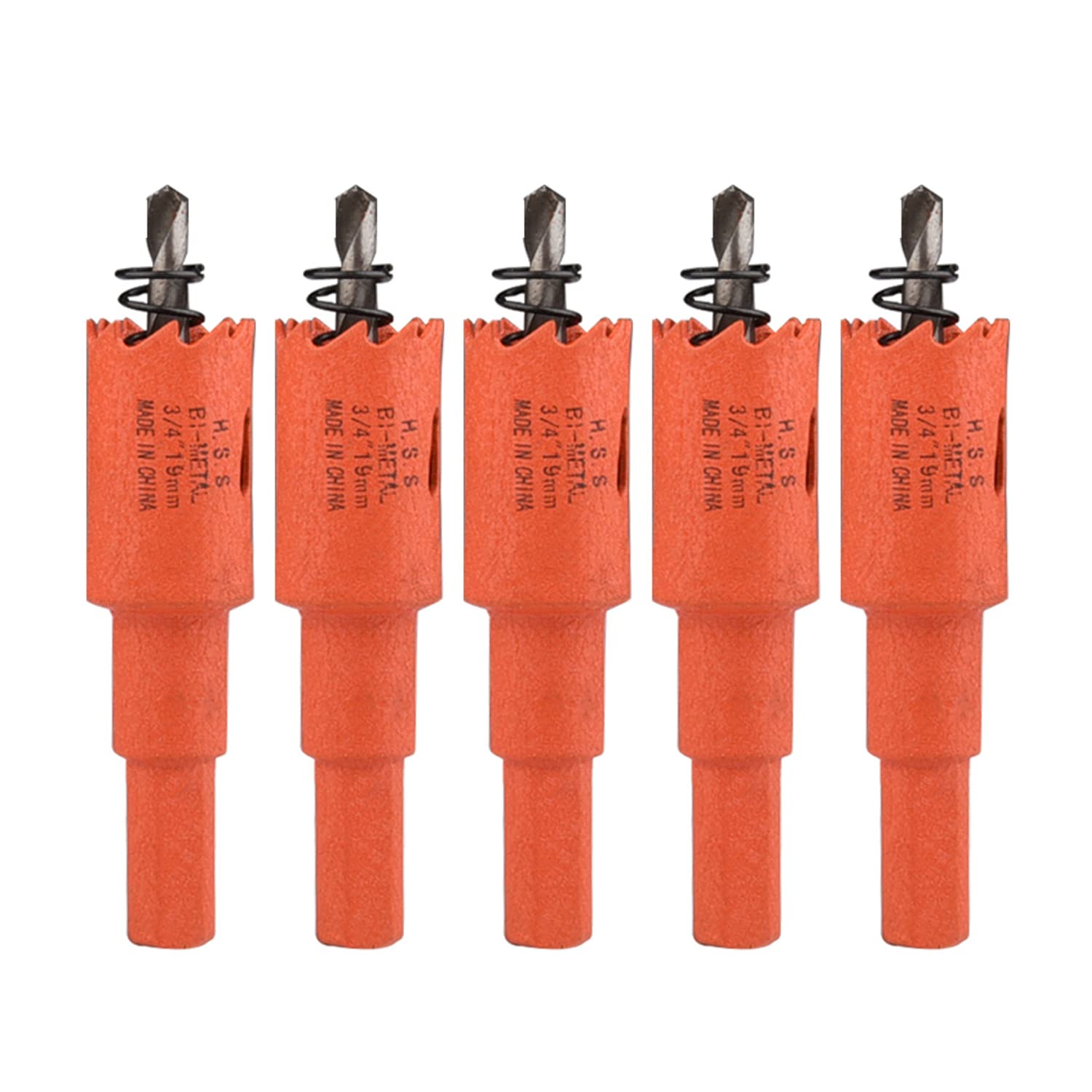 seghetta a tazza, 5 Pcs Bi-Metal Hole Saw HSS Centring Drill Bit(Diameter 19mm)