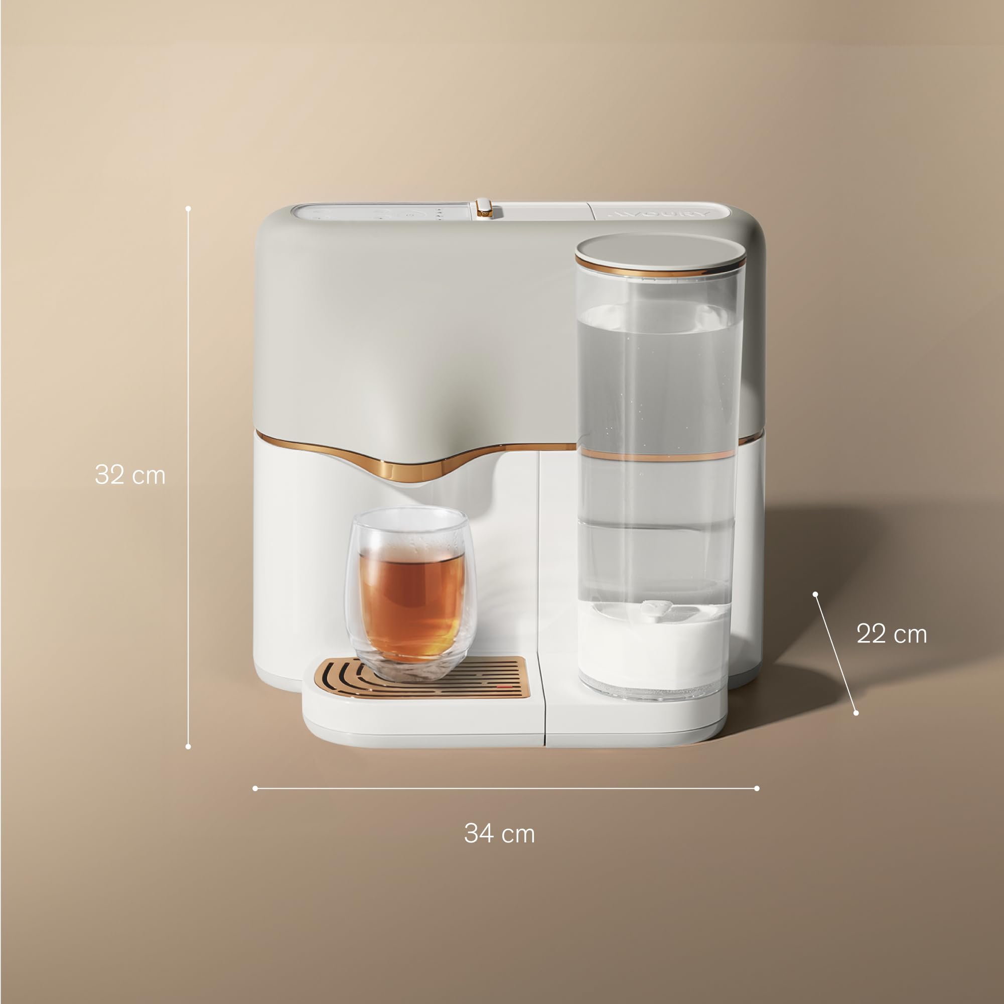 Avoury One Teemaschine – Premium Kapsel-Teebereiter mit innovativer Brühkammer, automatischer Temperaturregelung, für perfekten Teegenuss, modernes Design (Copper Cream, ohne Bundle)