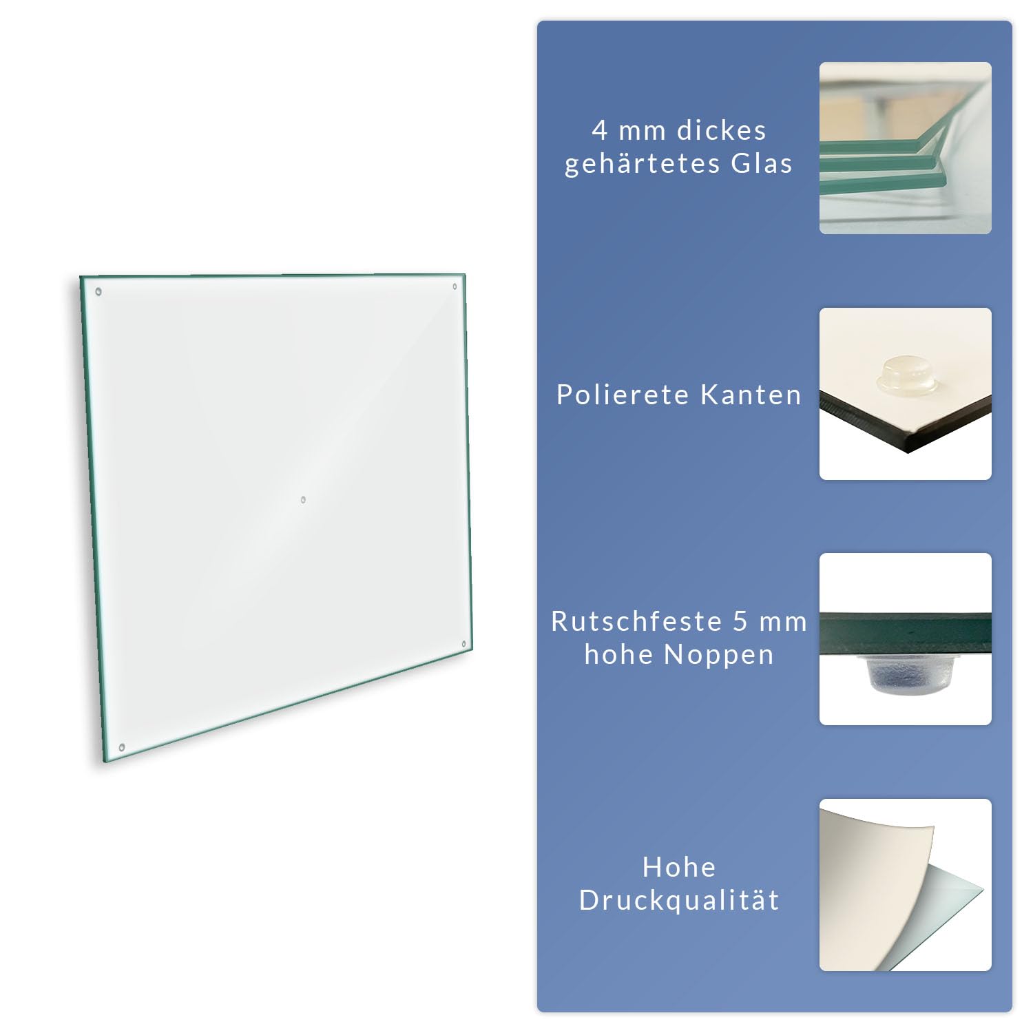 Tabla de cortar de 1 pieza, 60 x 52, transparente, protección contra salpicaduras, placa de vitrocerámica, protección de vitrocerámica, protección de vitrocerámica, vidrio de seguridad, tabla de