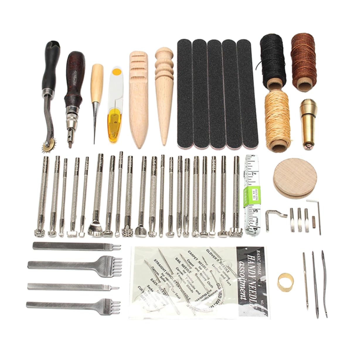 VILLCASE kits de herramientas de artesanía de cuero kit de fabricación de cuero caja de herramientas costureros completos Materiales de costura kit de accesorios de costura