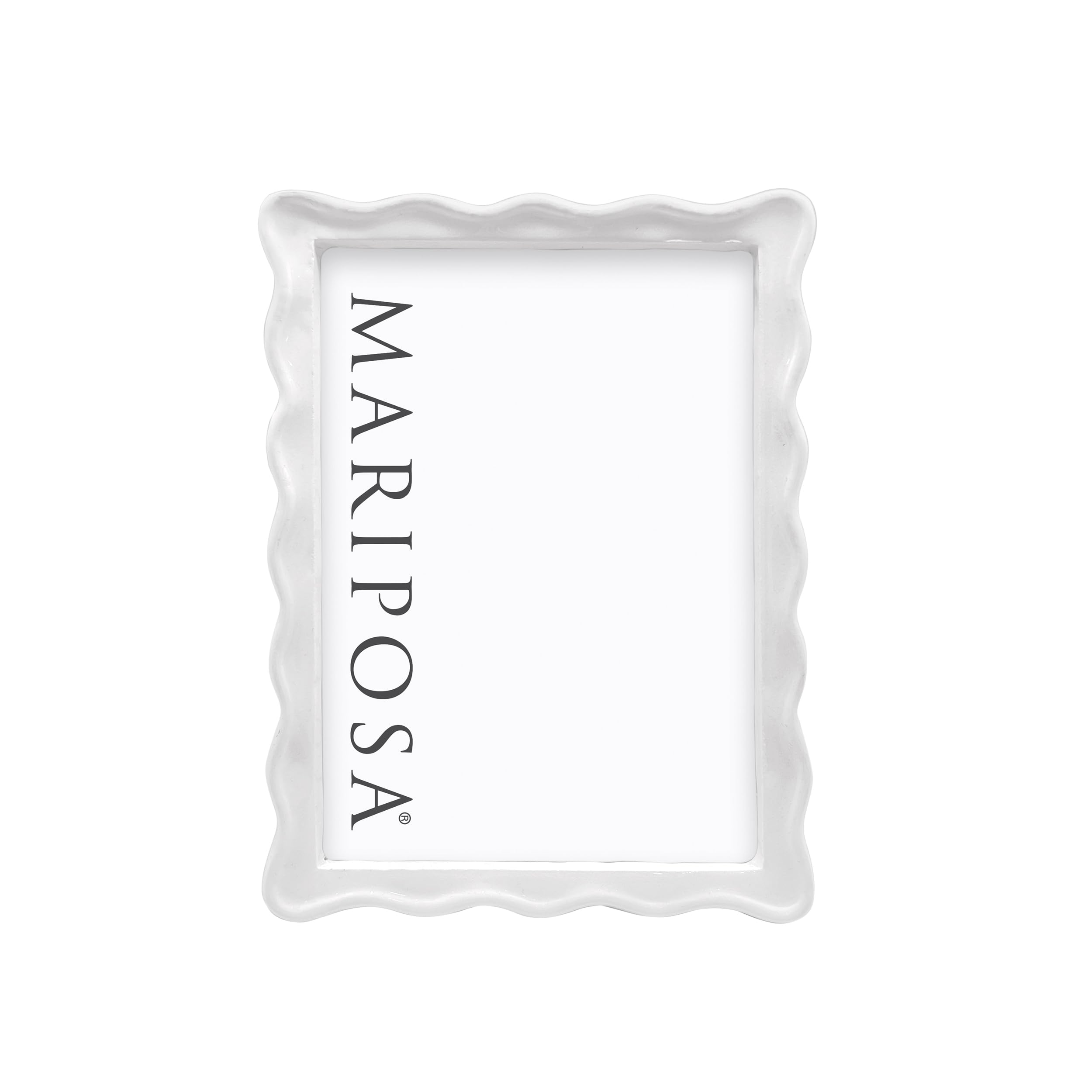 MARIPOSA Marco ondulado blanco 5x7