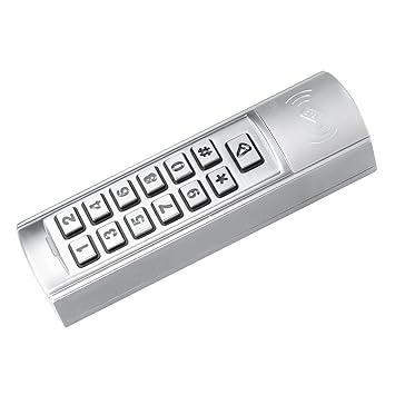 Ubersweet Access Control Machine, Security Device RFID Card Reader, Silver 125KHz Backlit for High - end Office Buildings Residential Quarters