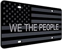 Vista 17 de JASS GRAPHIX Placa de matrícula personalizada con la bandera estadounidense de línea amarilla, homenaje personalizado a despachadores y operadores