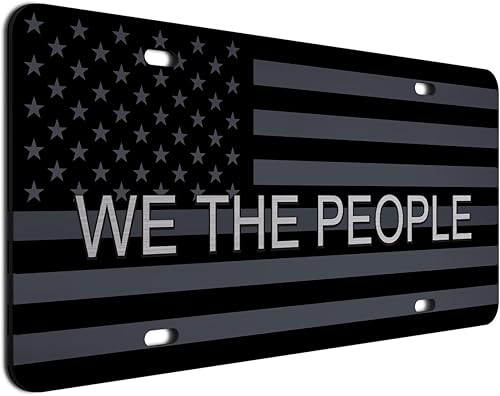 Miniatura 17 de JASS GRAPHIX Placa de matrícula personalizada con la bandera estadounidense de línea amarilla, homenaje personalizado a despachadores y operadores