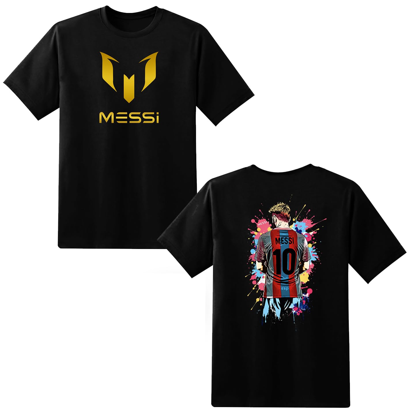 Kids Messi T-Shirt Goat Tees Football Lovers T-Shirt #10 Jersey Argentina Tshirt Age 5-15 Years (UK, Age, 9 Years, 11 Years, Regular, Black)