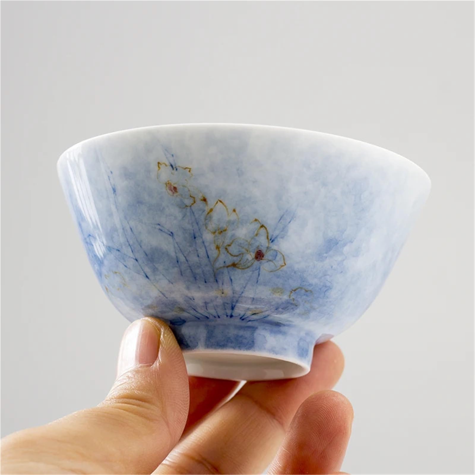 Juego de té cerámica Kung Fu, tazón porcelana azul antigua, taza, oficina, 80 ml