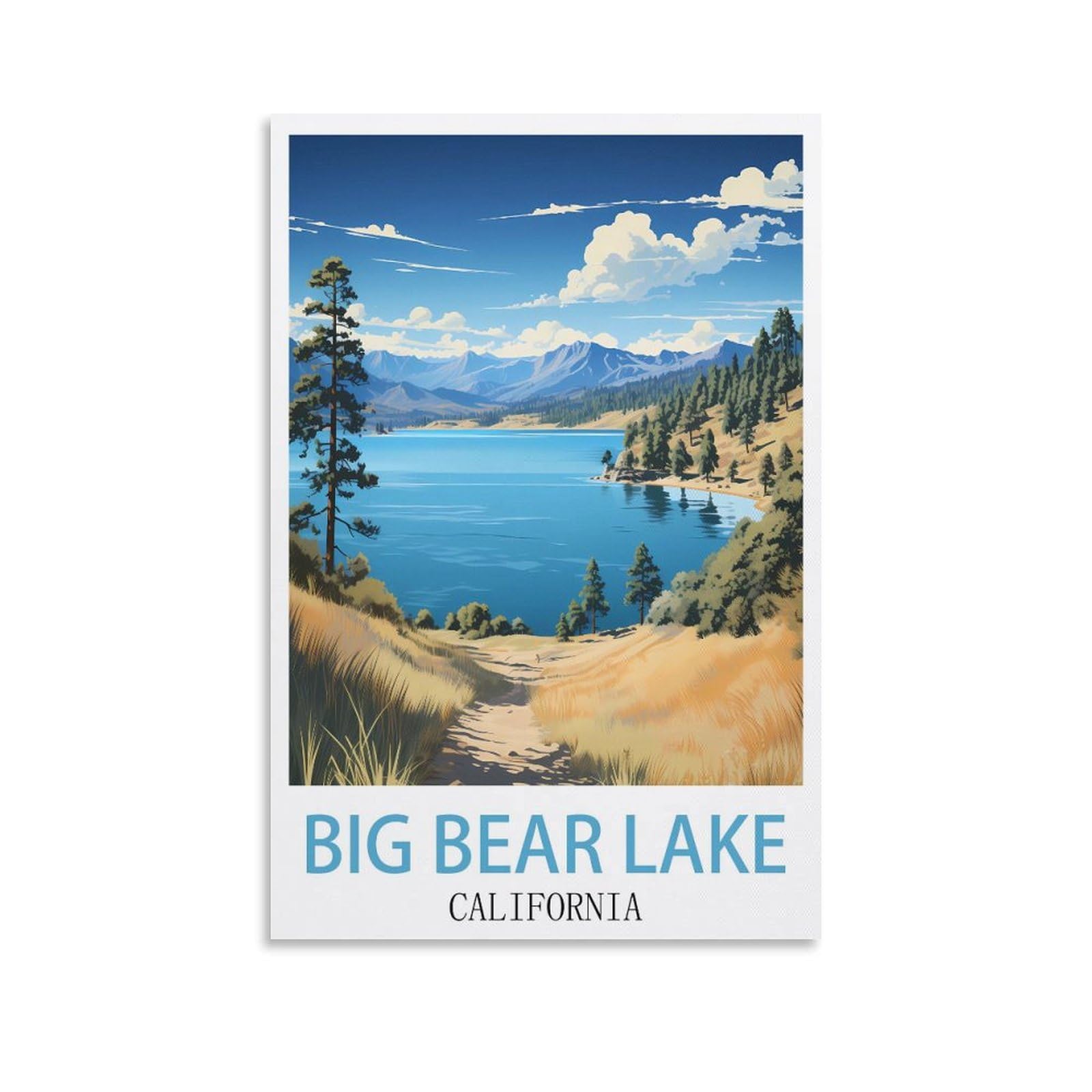 EZMLFA Diamond Painting Kits for Adults,Big Bear Lake California 5D Diamond Painting Kit for Adults Beginners, DIY Full Round Drill Gem Art Kits for Home 30x40cm