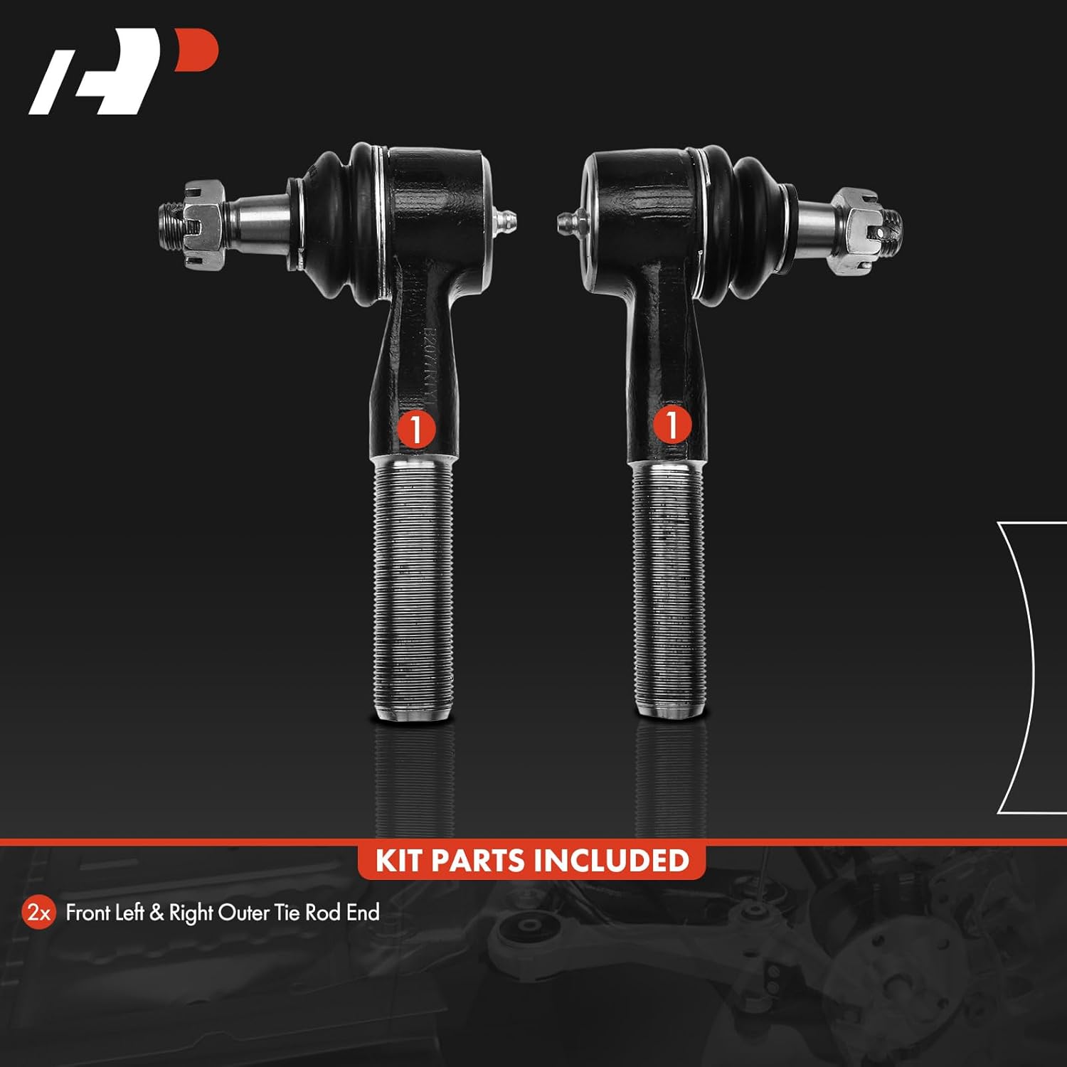 A-Premium 2 x Front Outer Tie Rod Ends, Compatible with Ford F-100 1980-1983, F-150 1980-1996, F-250 1980-1997, F-250 HD 1997, F-350 1980-1997, Ranger 1983-1992, Bronco 1980-1996