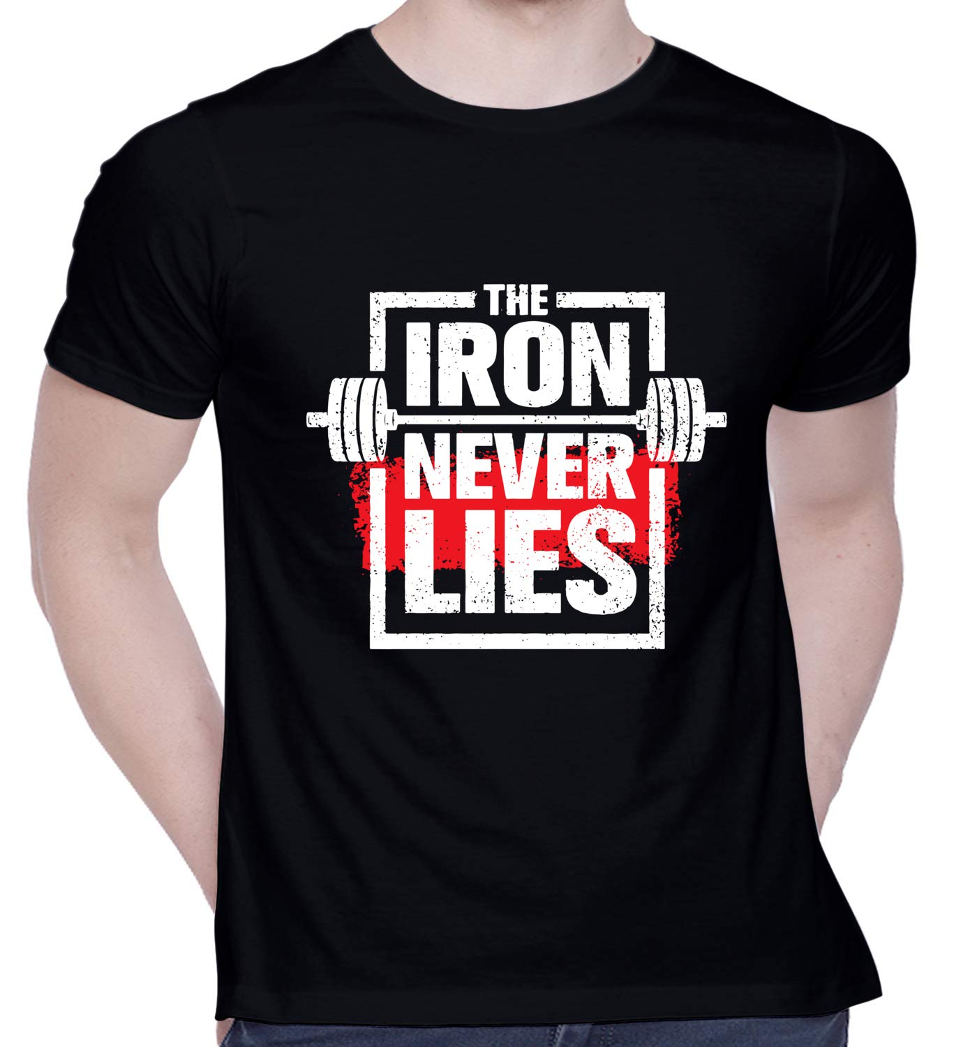 CreativiTGraphic Printed T-Shirt for Unisex Iron Never Lies Tshirt | Casual Half Sleeve Round Neck T-Shirt | 100% Cotton | D00274-14