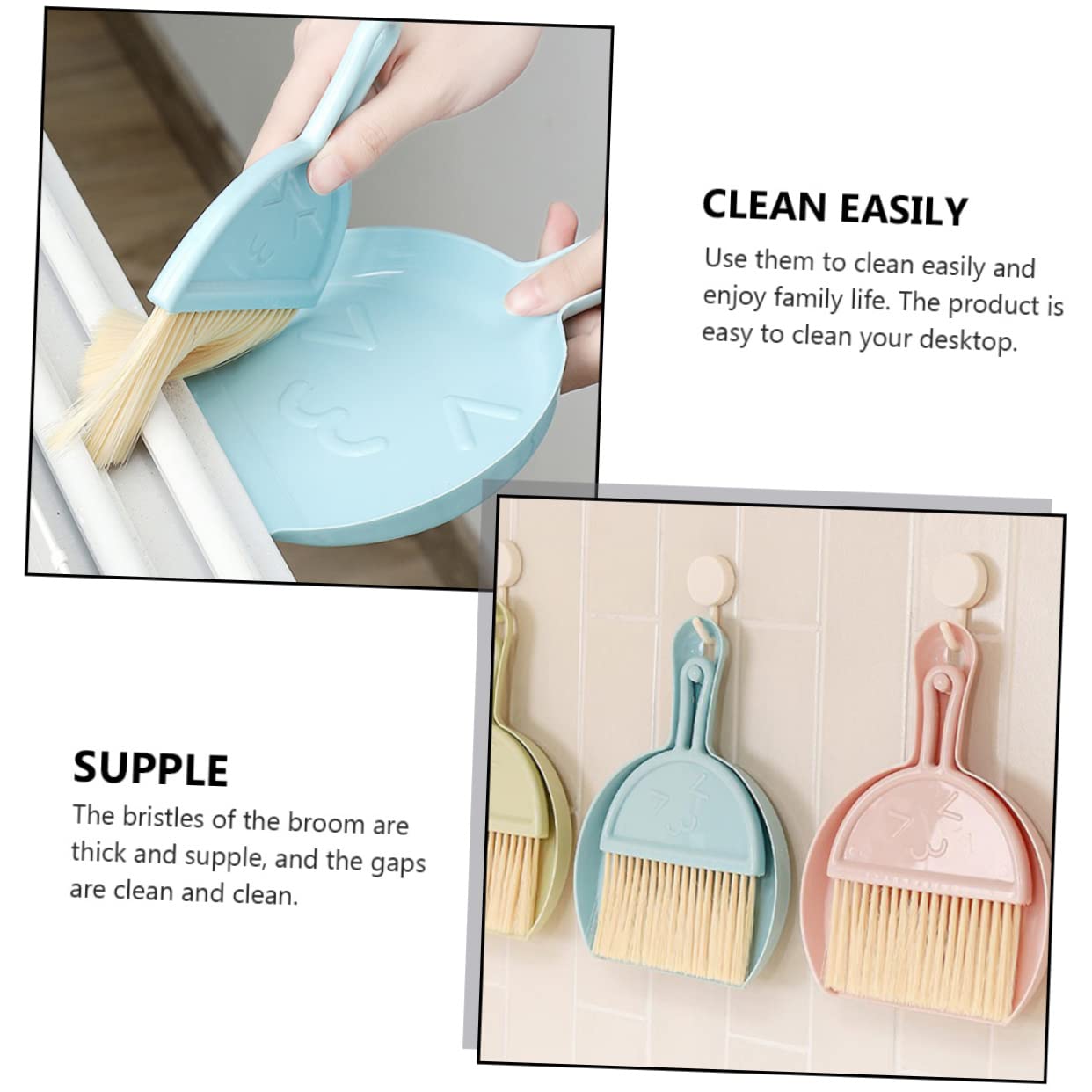 BESTYASH 8 Sätze Mini Kehrset für Haushalt Teiliges Set mit Tragbarer Kehrschaufel und Besen von Schreibtischen und Tastaturen Platzsparend und Leicht zu Verstauen