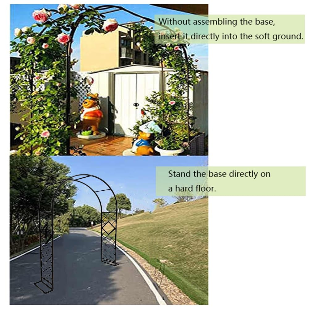 Treillis d'extérieur en métal noir pour plantes grimpantes, pergola résistant aux intempéries, support d'arche de jardin, robuste, 320 x 270 cm, idéal pour les fleurs et les vignes