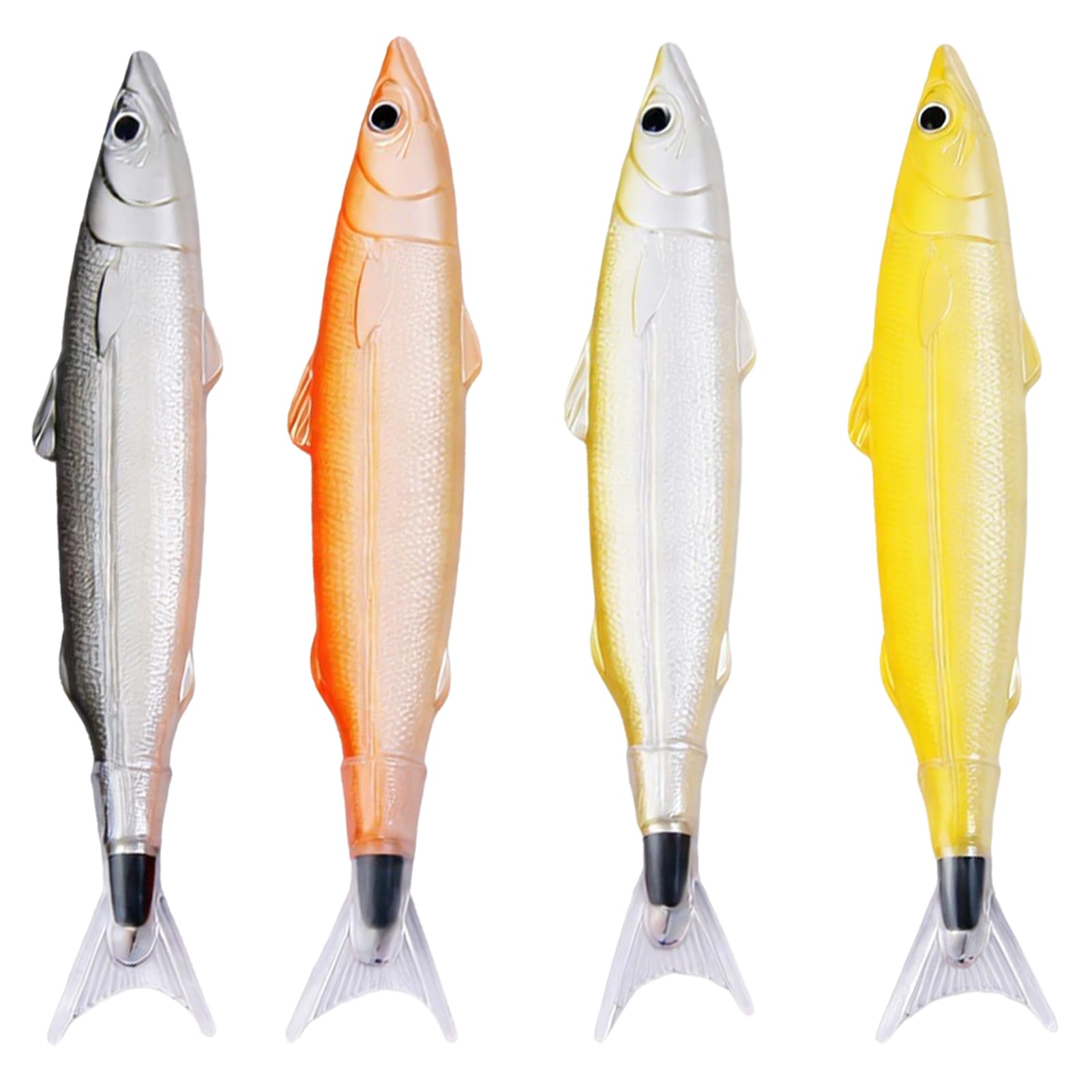 Yupaluz 4Pcs Funny Pens Fish, Fishing Pen Creative Salted Fish Design Ballpoint Pens, Novelty Cute Marine Style Stationery for Kids Students Gift (Colorful)