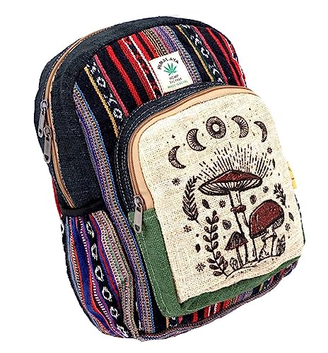 Himalaya Handmade Mushroom Hemp Backpack Black