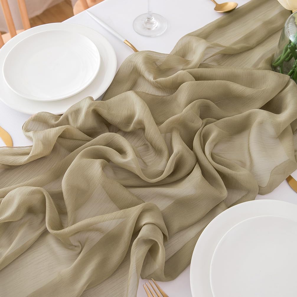 Chiffon tischläufer részlet és textúra