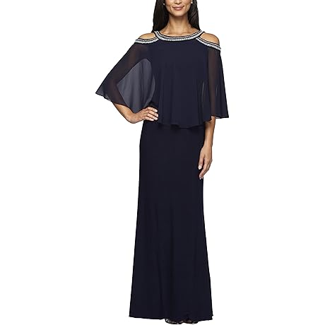 Elegant Women's Cold Shoulder Popover Dress for Wedding Guests 2023