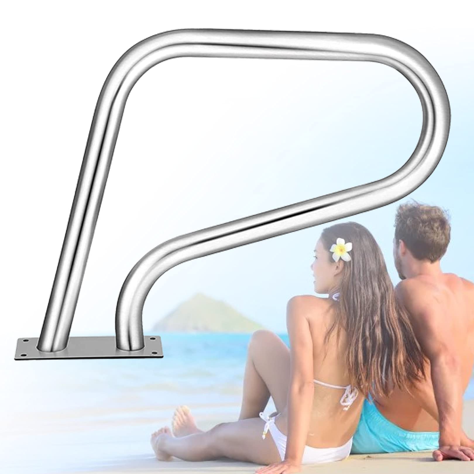 Main courante de piscine en acier inoxydable 304 supérieure pour bassins creusés durables