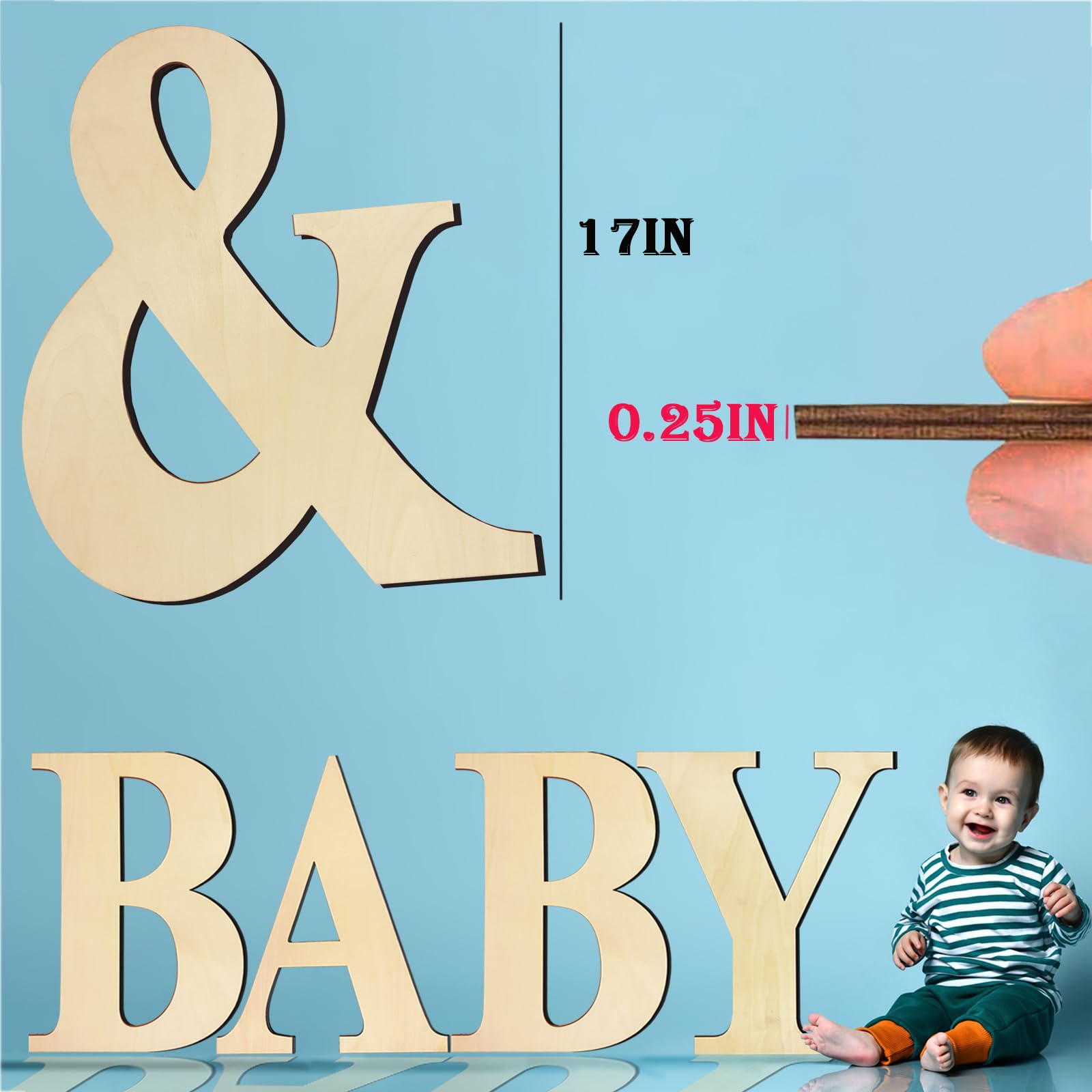 Snapklik.com : 17 Inch Unfinished Wooden Letters, Blank Wood Letters ...