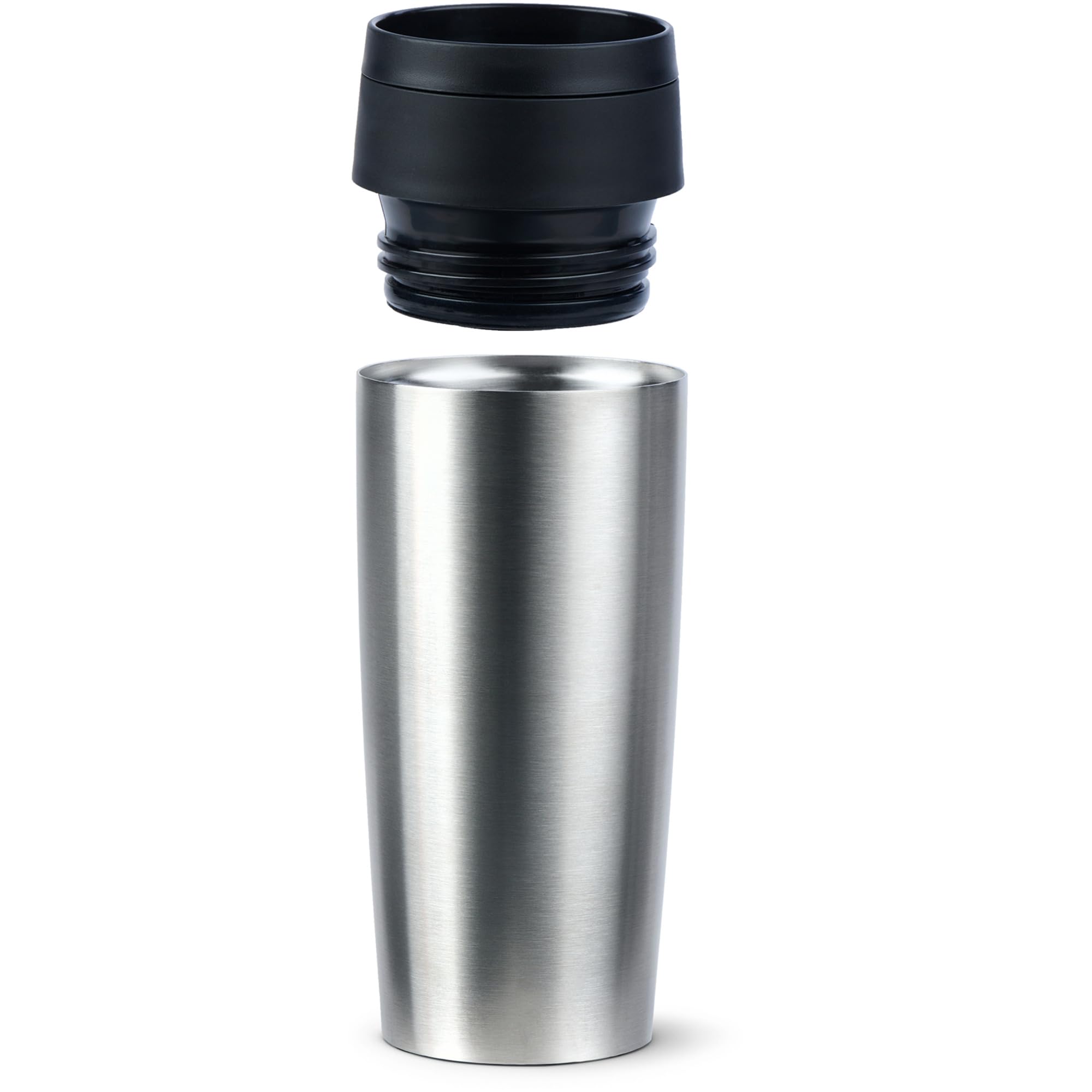 Emsa N20201 Travel Mug Classic Gobelet isotherme 0,36 l | Bouchon à vis confortable | Acier inoxydable | 4 h chaud et froid 8 h | 100% étanche | Passe au lave-vaisselle | Ouverture à 360° | Acier