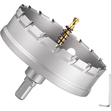 DTGN Tungsten Carbide Hole Saw 1-1/8" 29mm Hole Cutter for Metal Silver | Cutting Tool Good for Thick Stainless Steel Sheet Iron Alloy