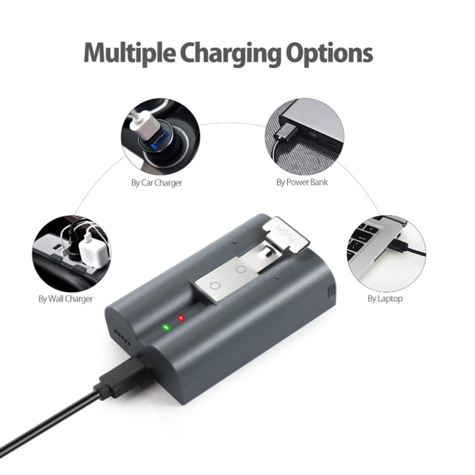 Batería de Repuesto para Cámara de Timbre de 8000 MAh, Iones de Litio de Larga Duración para Cámara de Vídeo 2 3 3plus 4, Stick Up CAM, con Protección Múltiple, Material ABS (Paquete de 3)
