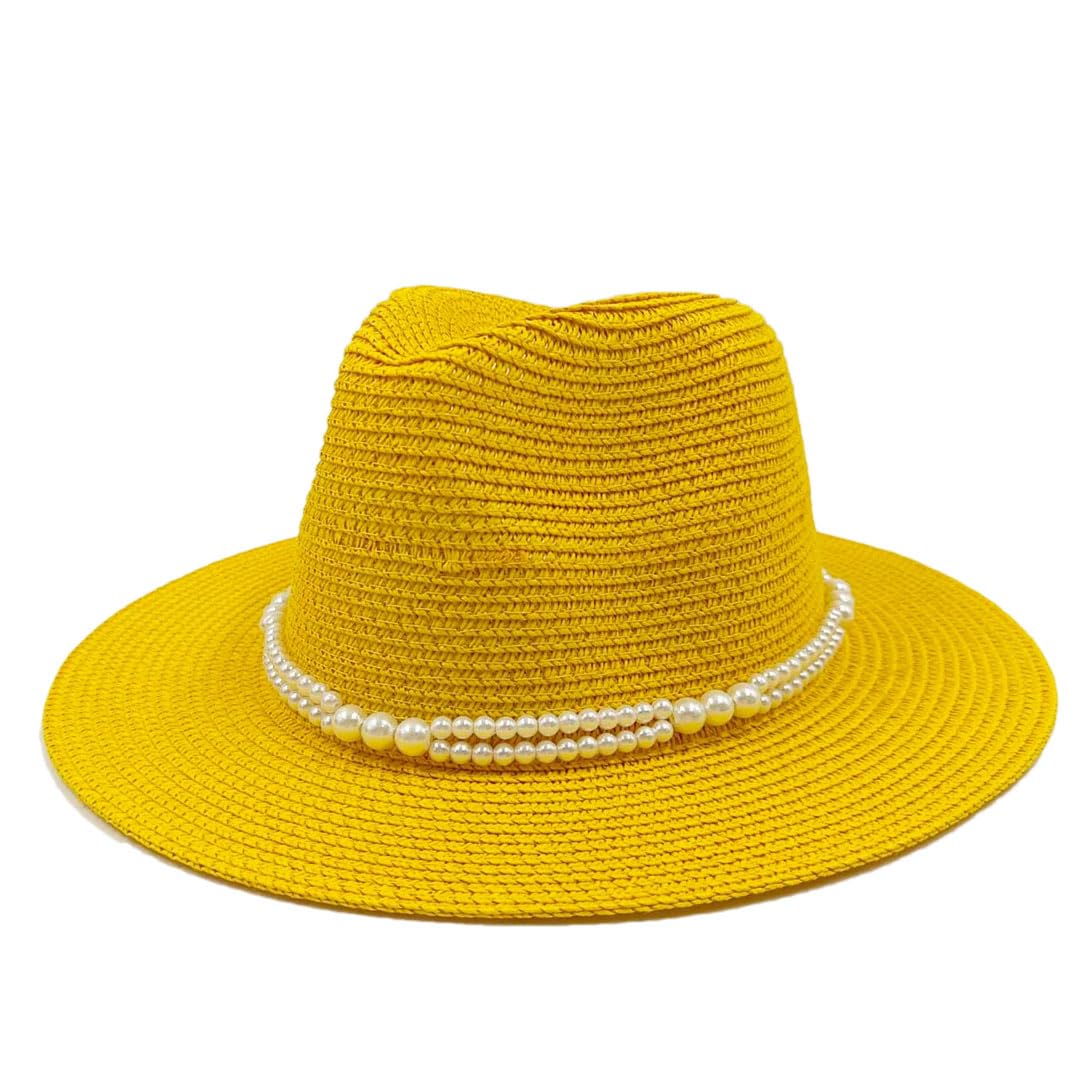 LCUVIMPEX Bucket Hats， Straw Sun Hat Multicolor Unisex Summer(Yellow)