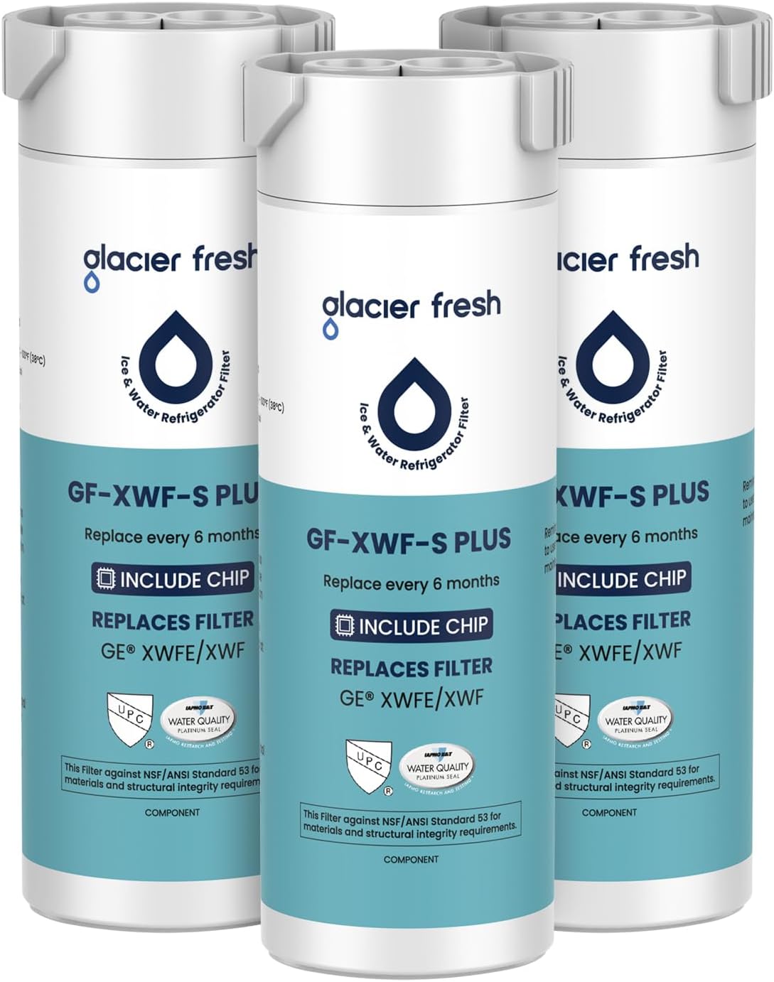 Triple Pack GLACIER FRESH XWFE Refrigerator Water Filters