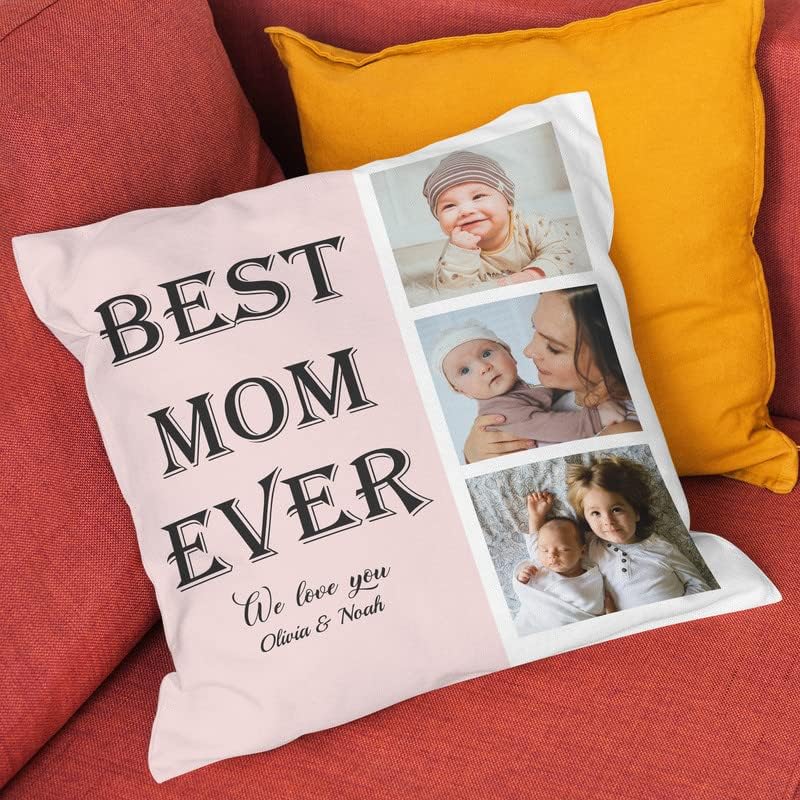 Miniatura 2 de Bivei Funda de almohada personalizada con imagen y texto, almohada decorativa personalizada para mamá, funda de almohada con fotos personalizada