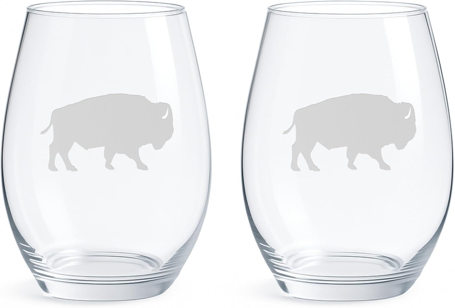 Buffalo Stemless Wine Glasses - Set of 2/4/6/8-20.5oz Glassware (Set of Two (2))