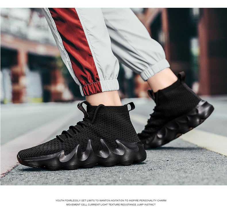 Y2K Mesh Flame Pattern Lightweight Thick Sole Sneakers for Women Stylish Casual Outdoor Sports Shoes for All Season Streetwear with Shock Absorbing Sole and Bold Design4