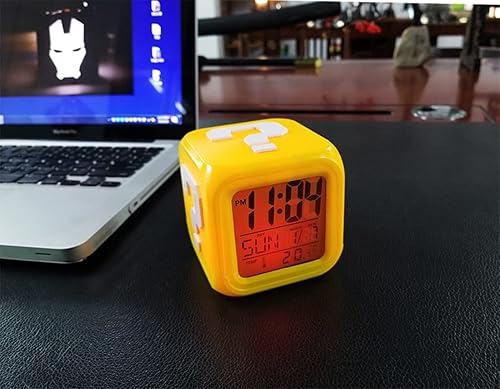 Miniatura 4 de Creative Nostalgic Super, Mario Question Mark Square Light Ma Li 3D Night Light Anime Decoración Night Light Pequeño Reloj despertador