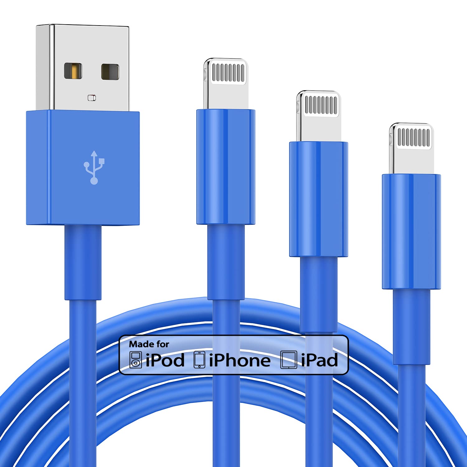 3 Pack Apple MFi Certified iPhone Charger Cable 6ft, Apple Lightning to USB Cable Cord 6 Foot, 2.4A Fast Charging,Apple Phone Long Chargers for iPhone 14/13/12/11/11 Pro/11 Max/X/XS/XR/XS Max/8/7/6 — Amazon image 12