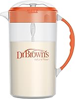 Vista 1 de Dr. Brown's Jarra mezcladora de fórmula para bebés con tapón ajustable, tapa de bloqueo y boquilla antigoteo, 32 onzas, sin BPA, naranja