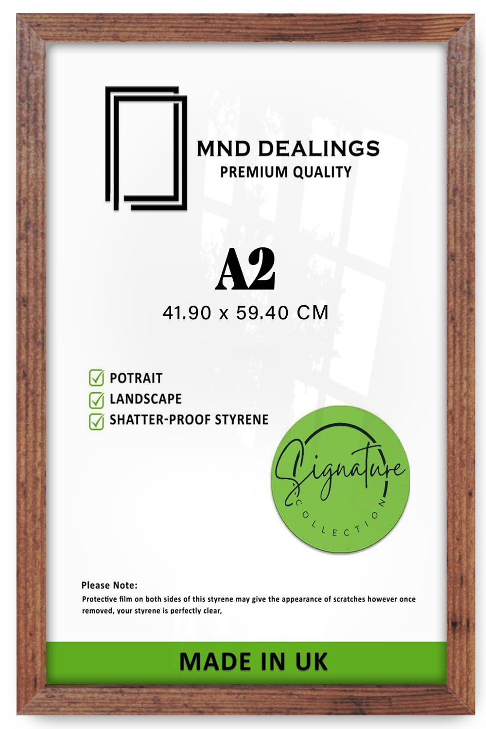 Mnd Dealings Rustic | Wood Finish Poster Frame A2 (41.90 X 59.40 Cm) Mdf Wall Gallery Frame For Art, Home & Office, Perfect For Gift, Engineered Wood For Modern Interiors [ ]