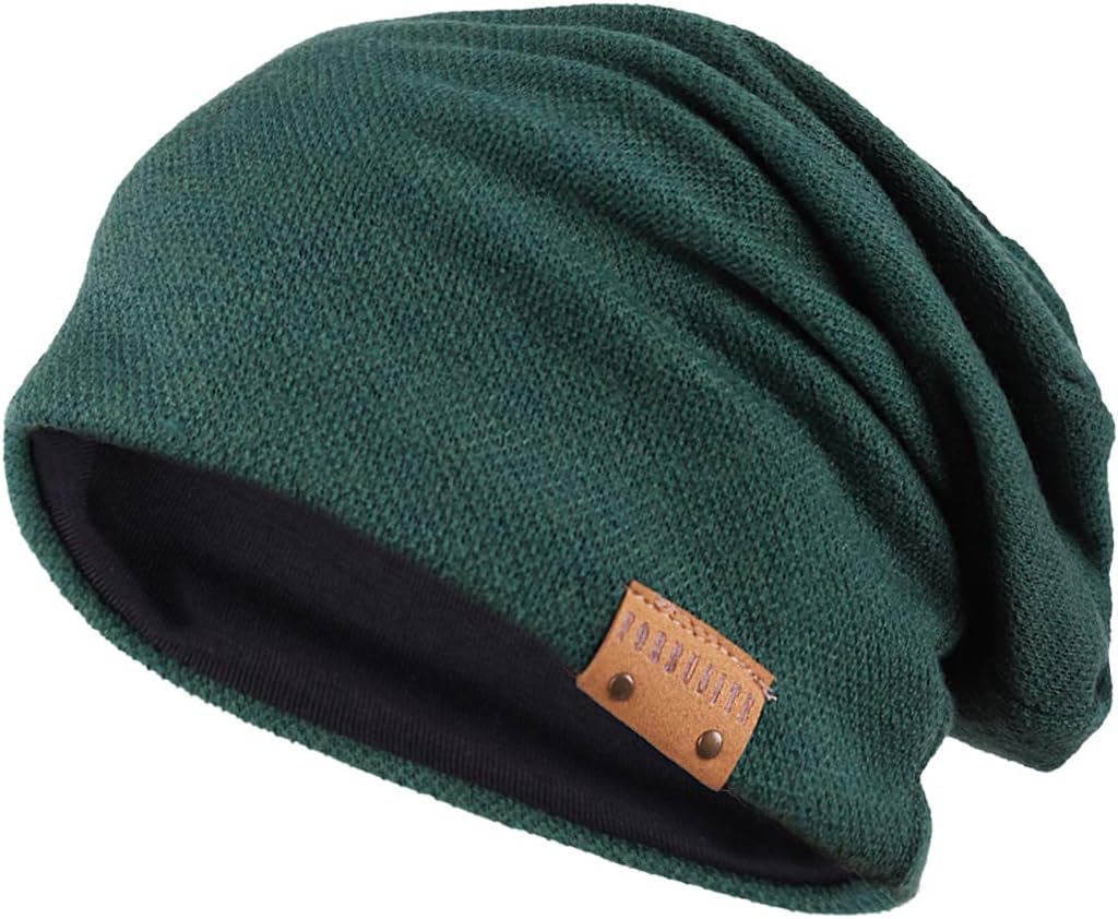FORBUSITE Mens Slouchy Long Beanie Knit Cap for Summer Winter, Oversize