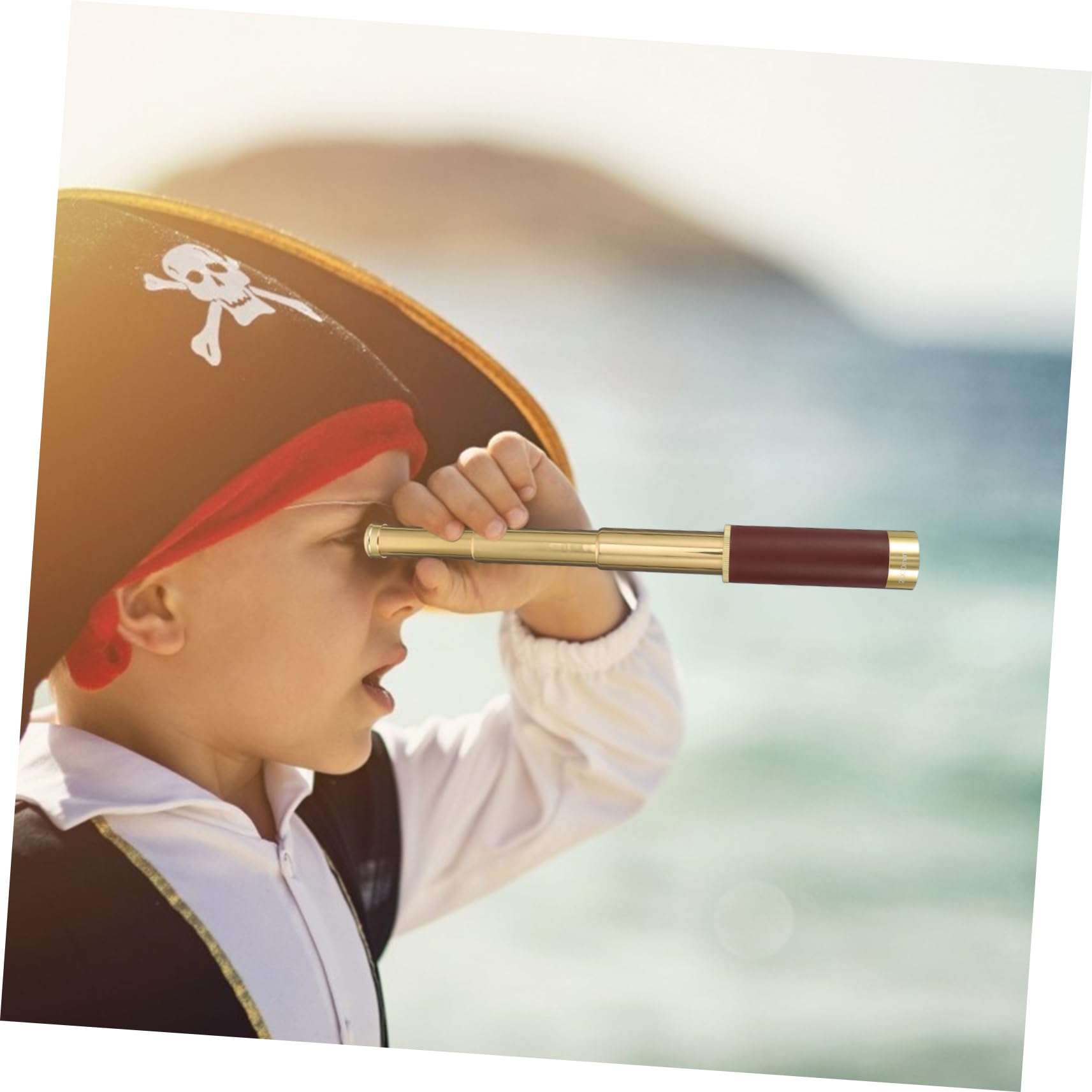 DOITOOL Telescopio Monocular Pirata Retro 25x30, Prismas Bak4, Diseño Elástico, Bolsa de Cuero, Adecuado para Viaje y Actividades al Aire Libre