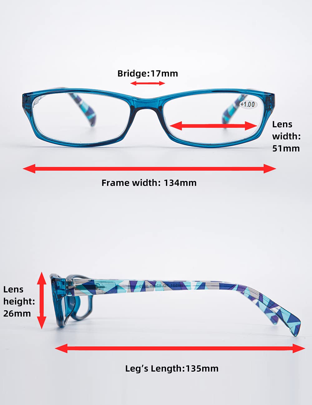 LANLANG 3-Pack Blue Light Blocking Reading Glasses for Women with 3 fashion colors, Anti Eyestrain, L-L010, +2.5 diopters - Image 3