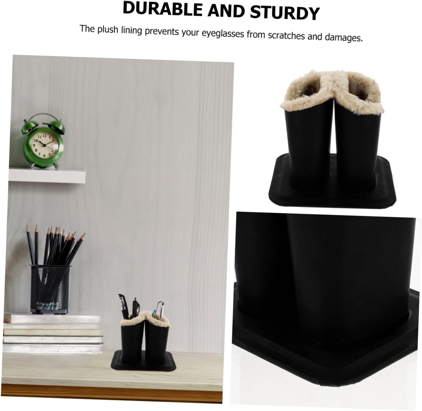 Handicraft Eyewear Display Rack Double Eyeglass Holder for Home Retail Use Stylish Desktop Organizer Open Design for Easy Access Black