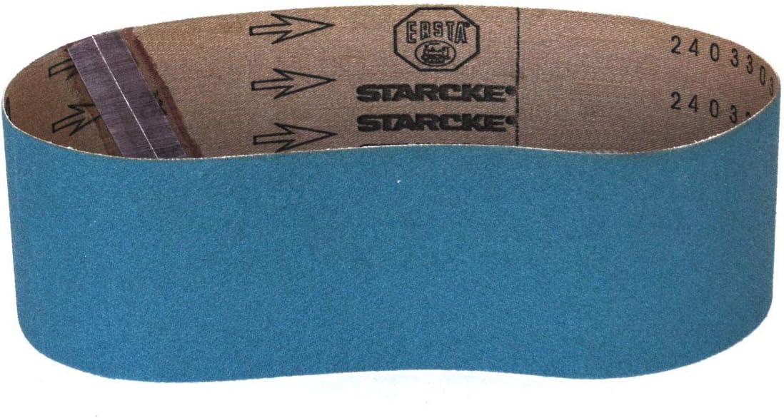 Starcke 4 Pack STARCKE 3'' x 24'' 50 Grit Premium Zirconia Cloth Sanding Belts for Hardwoods & Metals