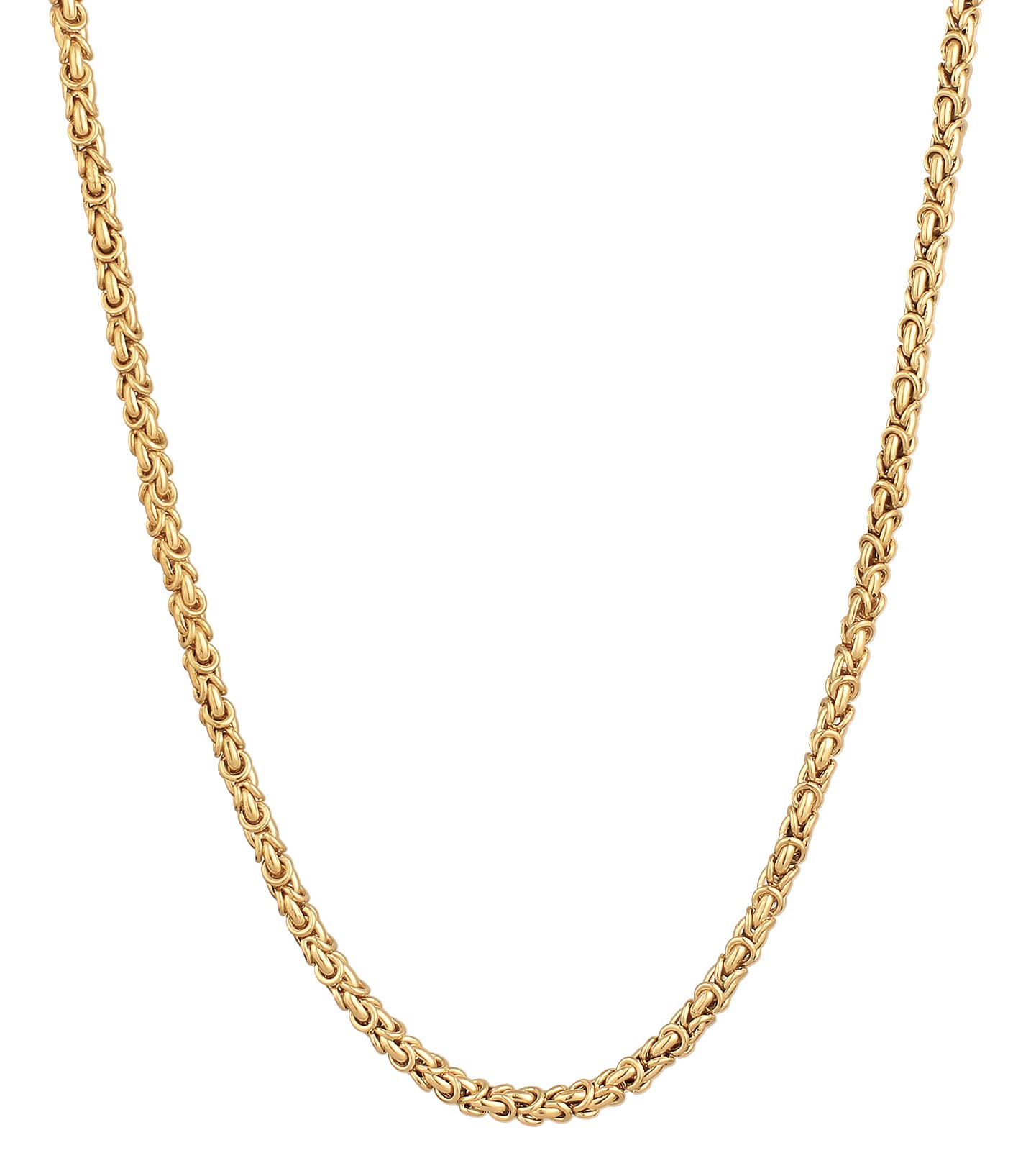 Kuzzoi Massive Königskette, Herren Halskette 925 Silber vergoldet, Goldene Silberkette (4 mm) für den Mann, Länge 50cm - 60cm, mit Schmuckbox - 0102650322