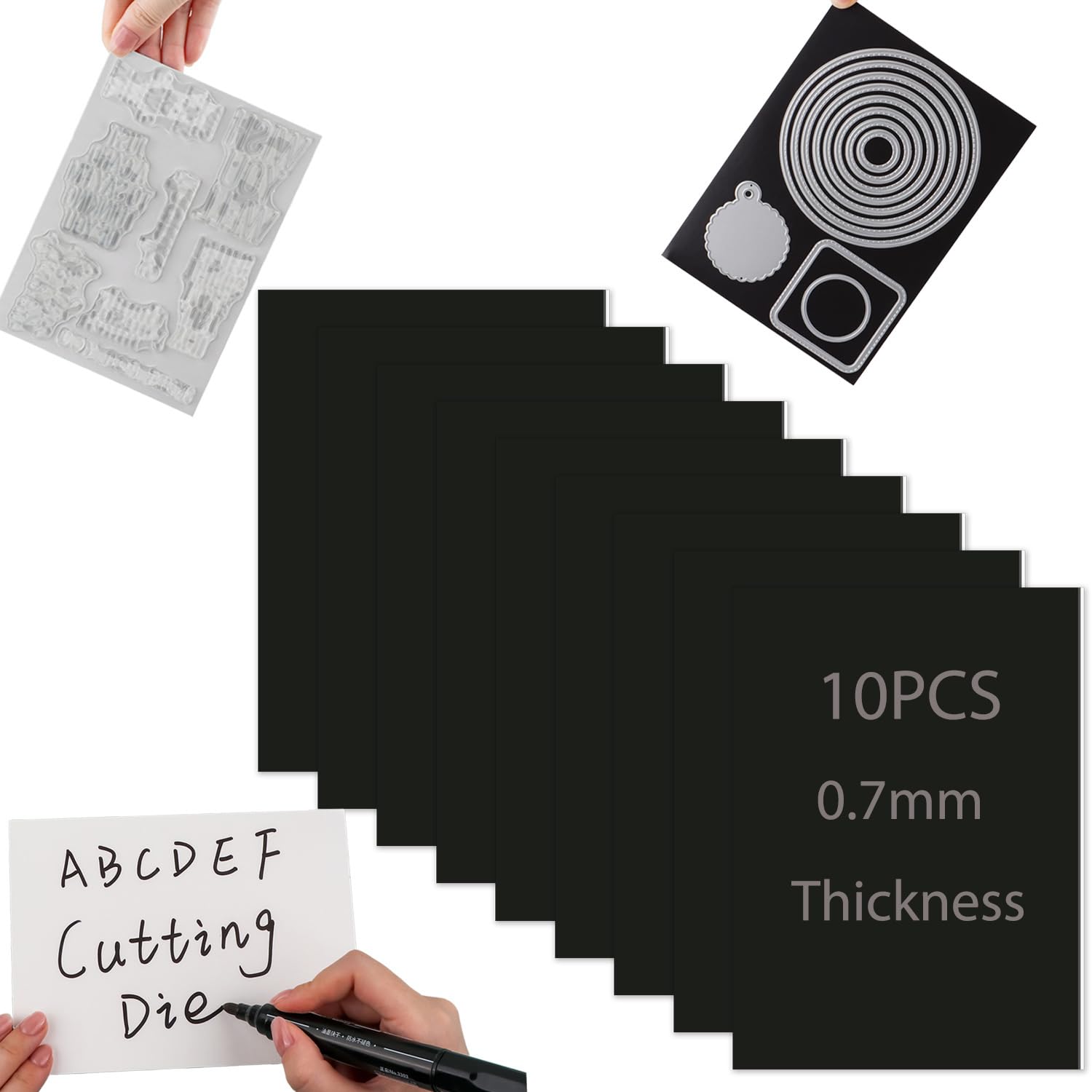 BAOFALI 10PCS Multi-Function Magnetic Storage Cards；Die and Stamp Storage Magnetic PanelsDouble-Sided White on one Side Surface Used as a Writing