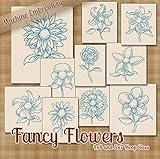 Fancy Flowers Redwork Floral Embroidery Machine Designs on CD - Multiformat