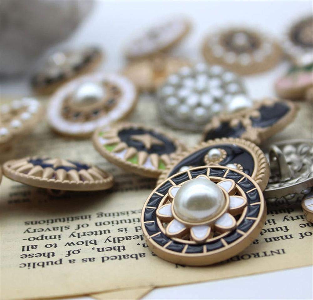 Bottoni In Metallo Con Perle Finte, 20 Mm - 5 Pezzi, Per Camicie, Cappotti, Maglioni Fai Da Te