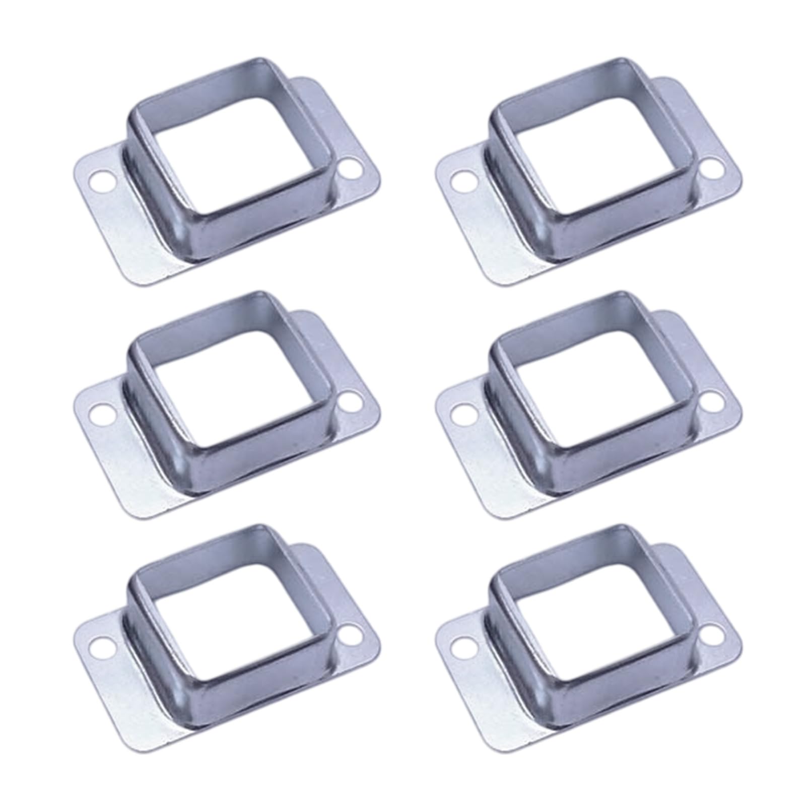 Jazuaiao 6 Pieces Metal Square Post Flange Base Metal Fences Holders Wall Mount Rails End Bracket Connector For Fencing Railing Mounting Deck Fence Wall Mount Rails End Bracket Connector