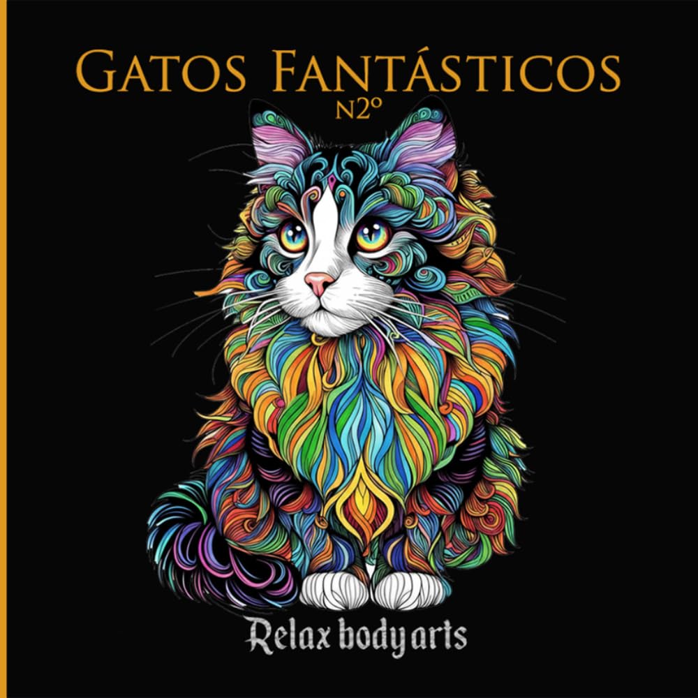 Gatos Fantásticos: 2º Coleção: Livro de Colorir Gatos e Mandalas