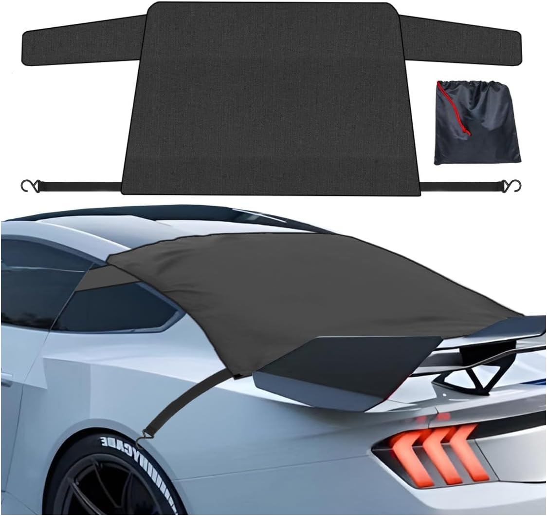 KITUREK Car Windshield Snow Ice Cover, Windproof Sunshade Protector, Oxford Cloth Car Frost Window Covers, Universal Fit for Most Cars, Trucks, SUVs