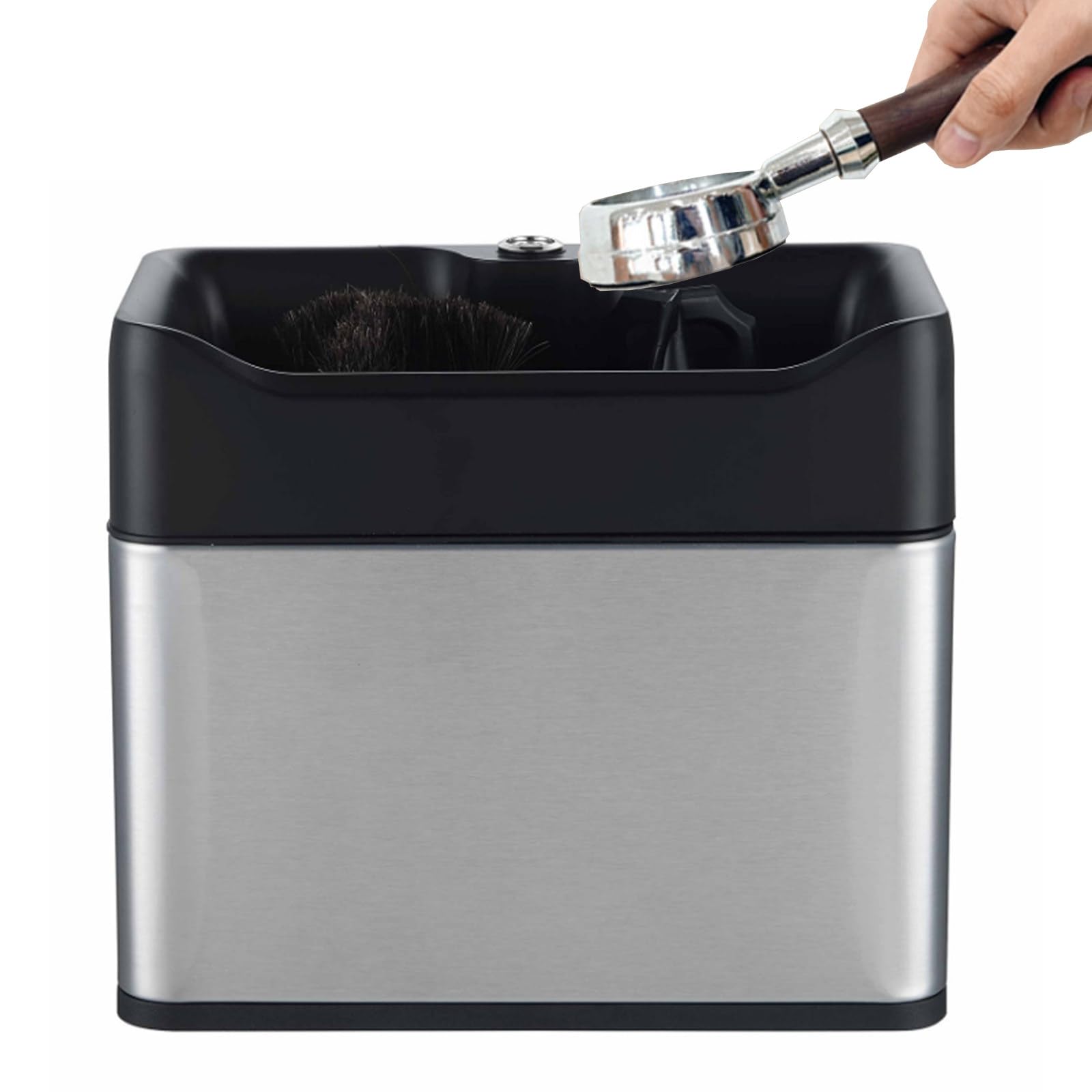 Limpiador de portafiltros eléctrico, limpiador de discos de café de acero inoxidable para limpieza rápida de barras y equipos de café
