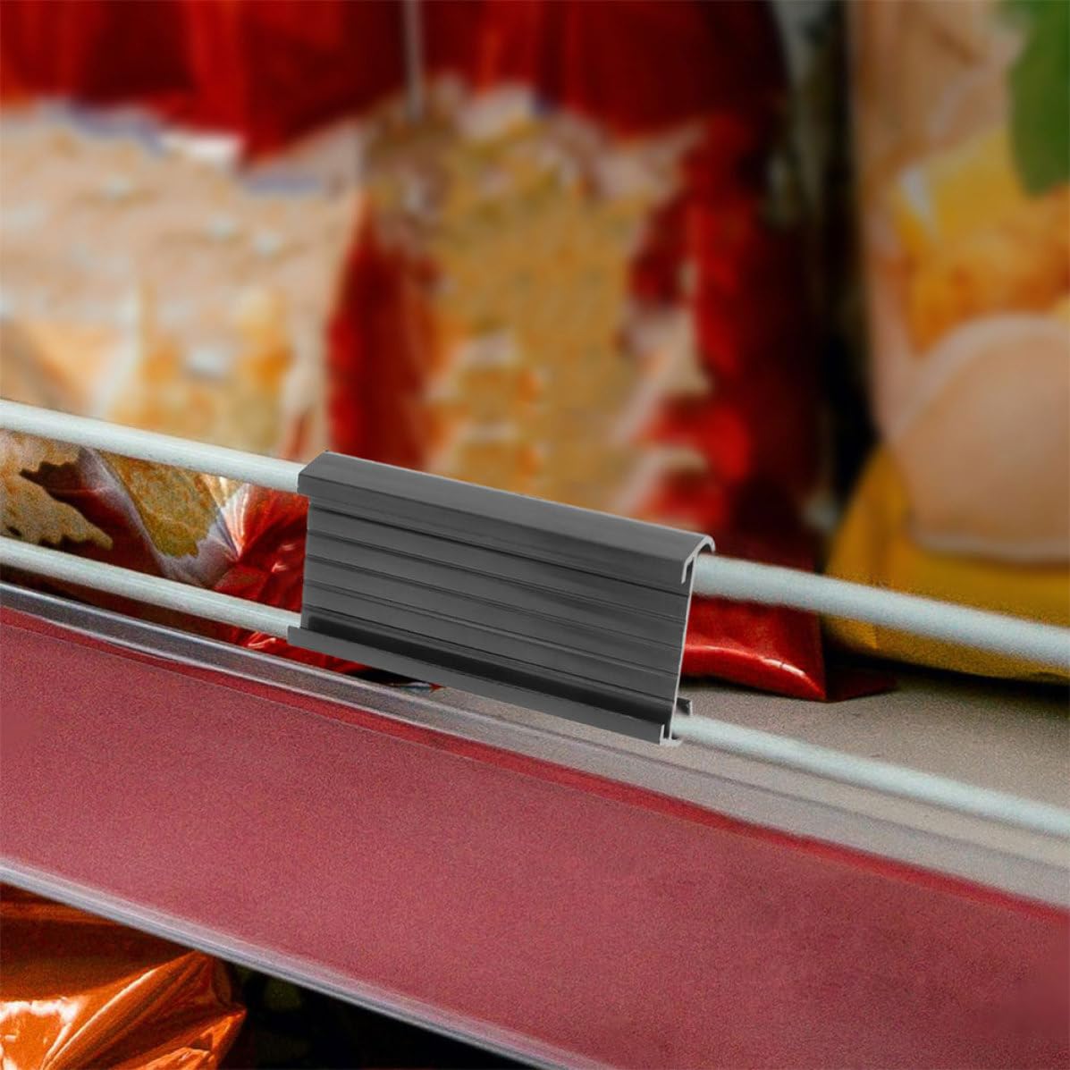 Cabilock 40 Pièces Porte-étiquette D'étagère en Pvc Noir pour